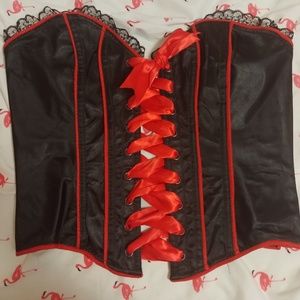Sexy black and red corset